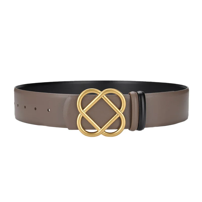 New Fashion 4.8 cm di larghezza femminile cinture in vera pelle da donna casual di lusso con fibbia in metallo cinture abito cappotto cintura corsetto in vita