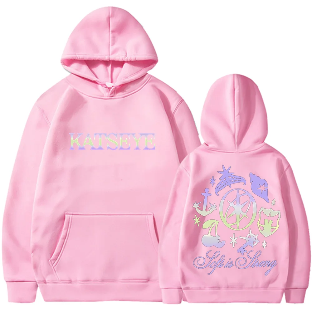 KATSEYE TOUR كنزة بغطاء رأس من الصوف الجمالي 2025 ألبوم أغنية جديد طباعة الرجال عادية مريحة مقنعين البلوز بألوان متعددة #5