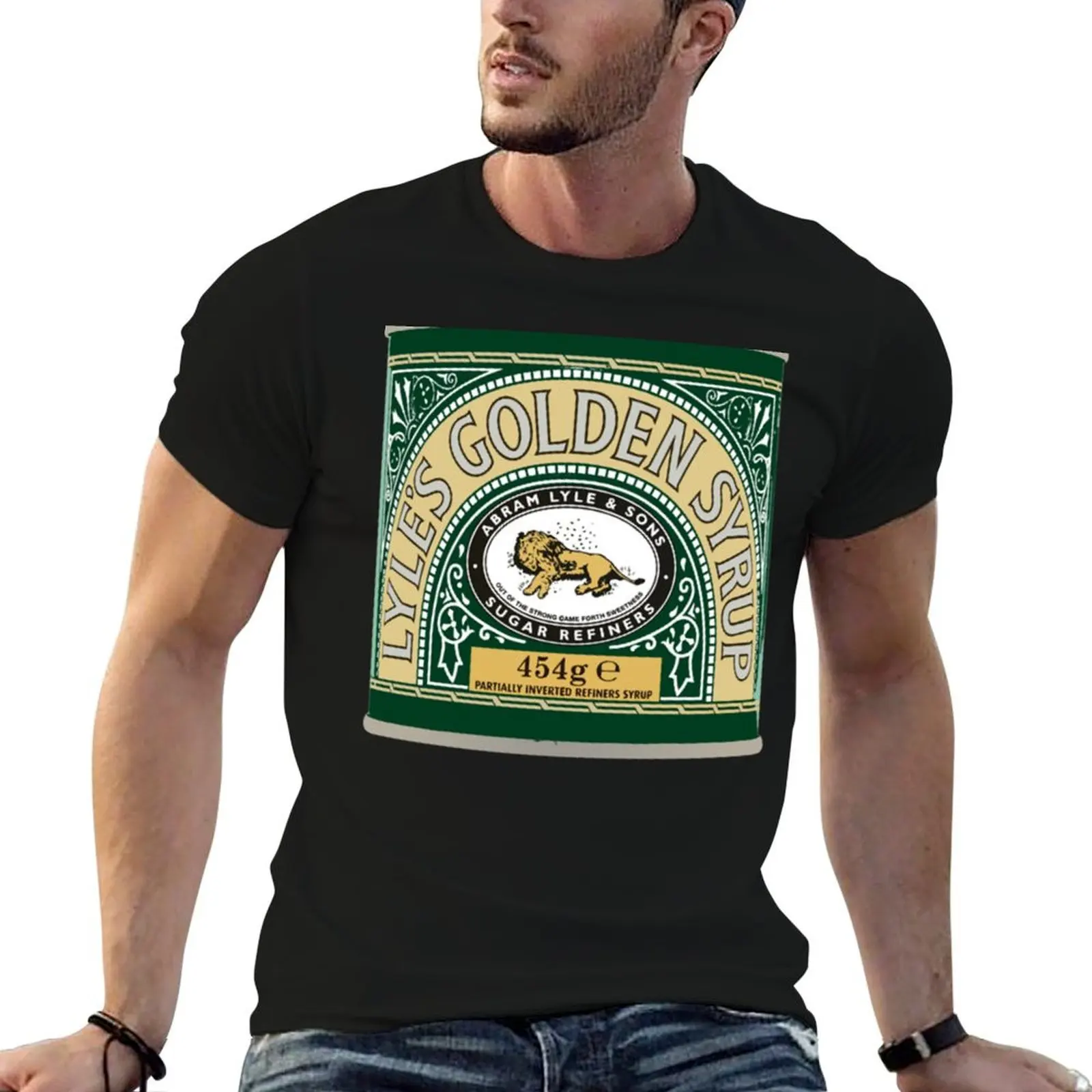 Iconic Lyle&x27;s Golden Syrup Tin design T-Shirt Large Size Soft Cotton T-Shirt