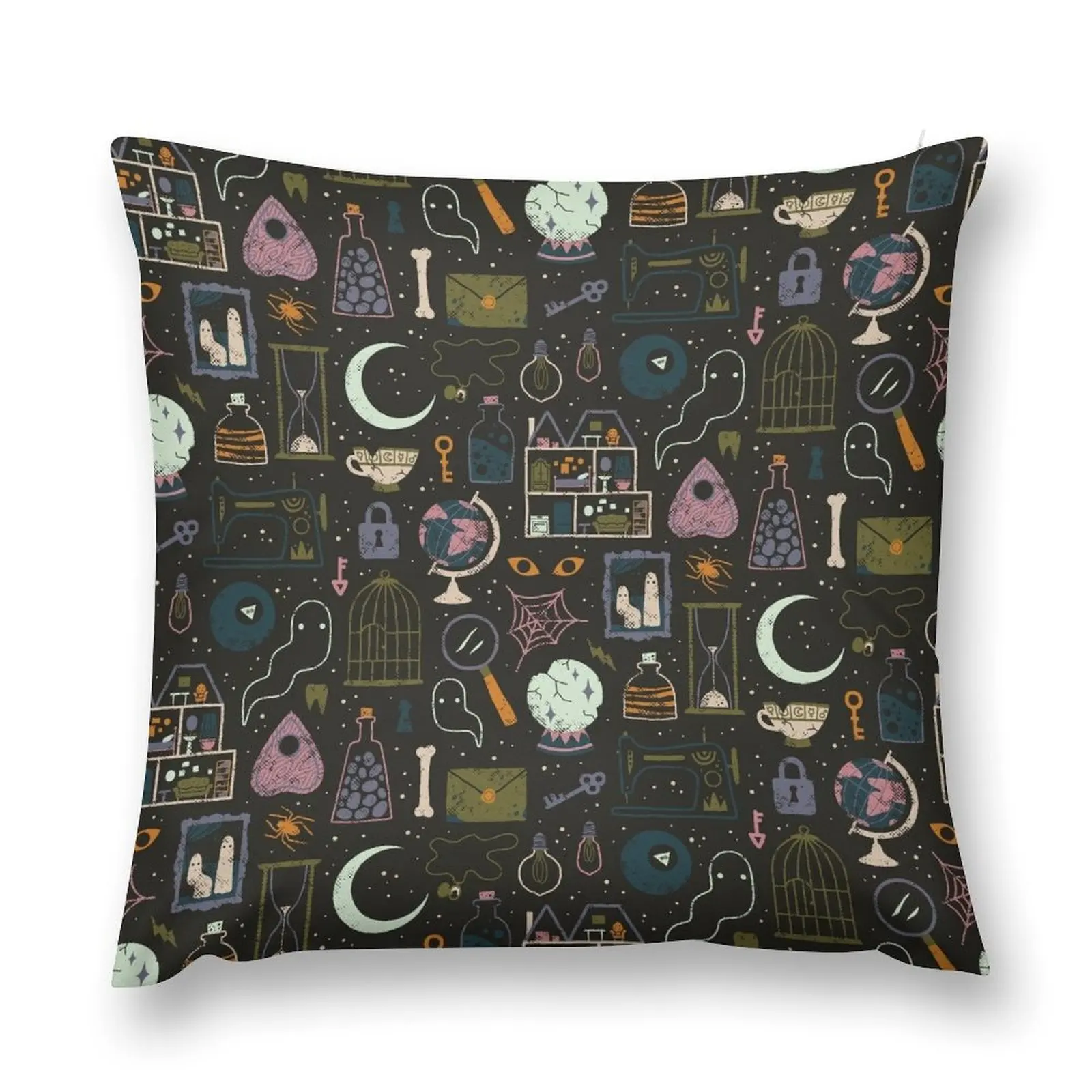 

Haunted Attic Throw Pillow Custom Cushion Room decorating items Couch Cushions pillow