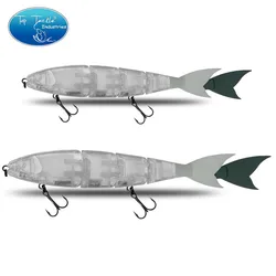 Unpainted Swimbait DIY Jointed Bait 170/200mm Floating/Sinking Fishing Lure With Soft Tail ABS Plastic Artificial Hard Bait