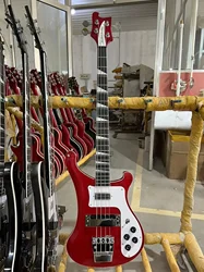 Rickenback 4003 Bass Electric Guitar, Transparent Red Color, Rosewood Fretboard, High Quality Guitarra