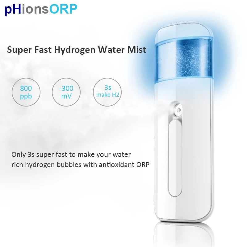 H2Mist Nano Hydrogen Facial Mist 800ppb Beauty Face Sprayer Rechargeable Hydrogen Water Mister / Diffuser for Skin Care