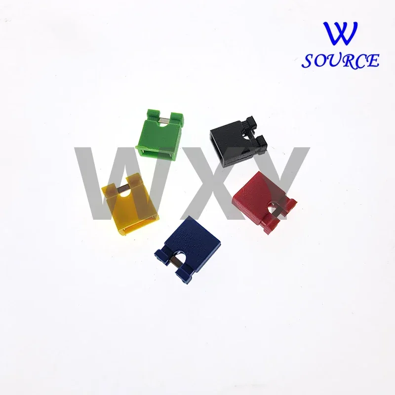 100PCS Pitch 2.54mm Pin Header Shorting Cap Jumper Cap Short Block Black Yellow Red Blue Green White
