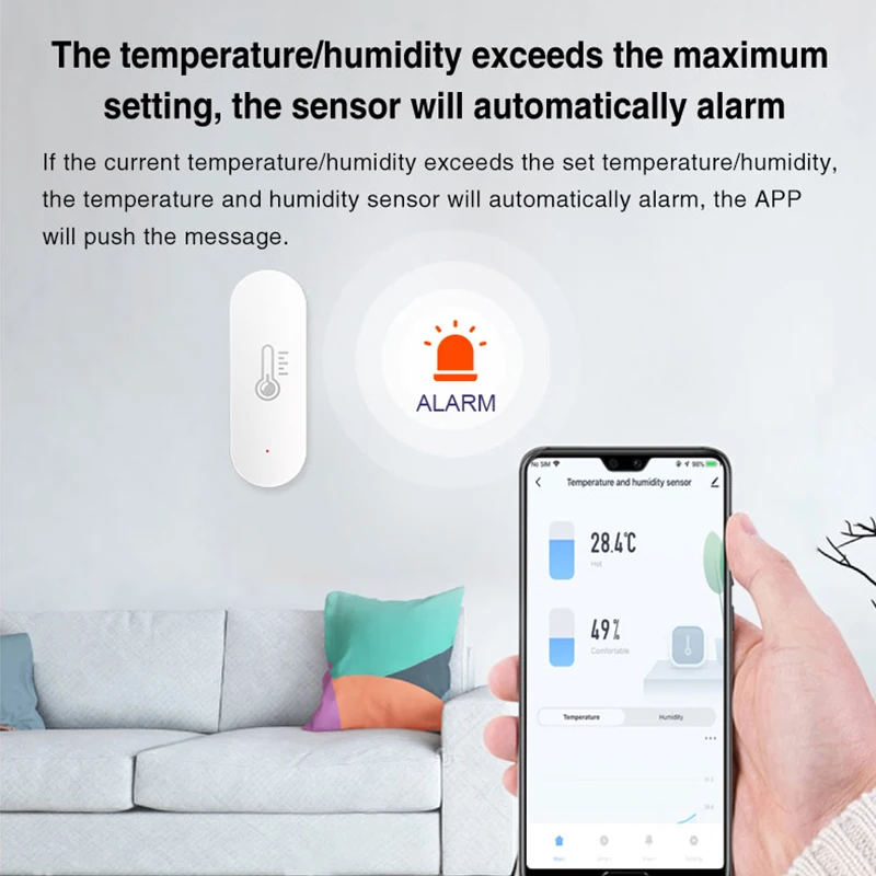 WiFi Temperature and Humidity Sensor Indoor Thermometer Hygrometer Smart Home for Tuya Smart Life Alexa