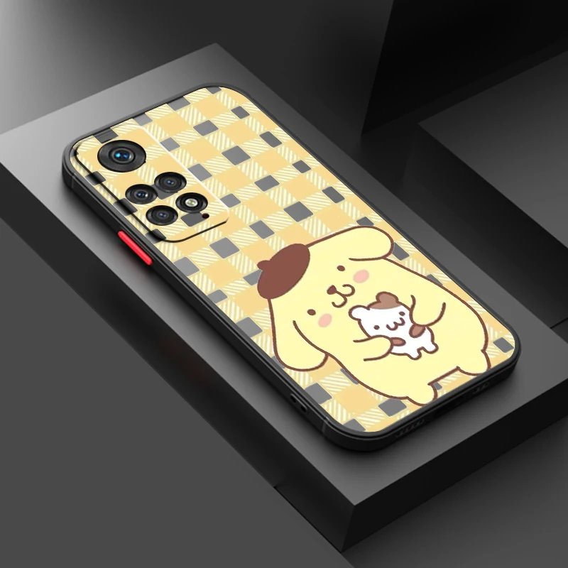 Pudding Dog Sanrio Cartoon Frosted Translucent For Redmi Note 13 12 12S 12T 11 11T 11E 10 10S 9 Pro Plus 5G Soft Phone Case image 4