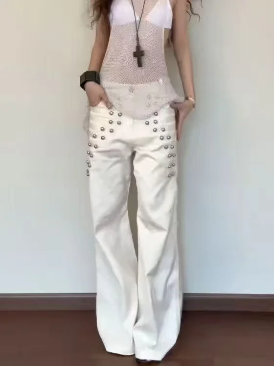 Women's Baggy Jean Designer Grunge Cleanfit Denim Pants Y2K Japanese Abi Harajuku 2000s American Retro Wide Fit Long Trousers