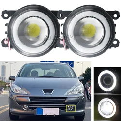 LED Fog Light with Angel Eye DRL For Peugeot 307 CC SW Break Hatchback 2002-2008 Car Front Fog Daytime Running Lamp Accessories