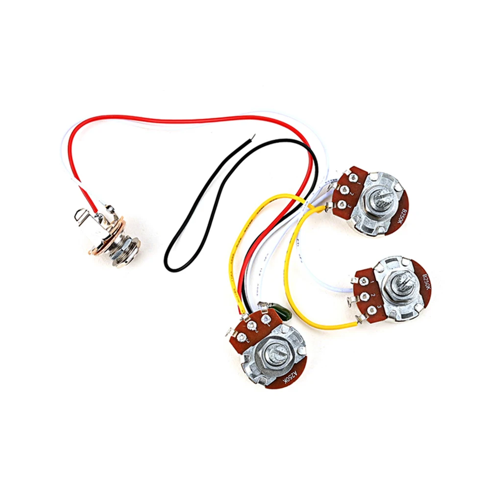 

Metal Guitar Potentiometer Harness Durable Electric Parts Wiring Pickup Harnesses Easy Install Guitar Accessories Replacement