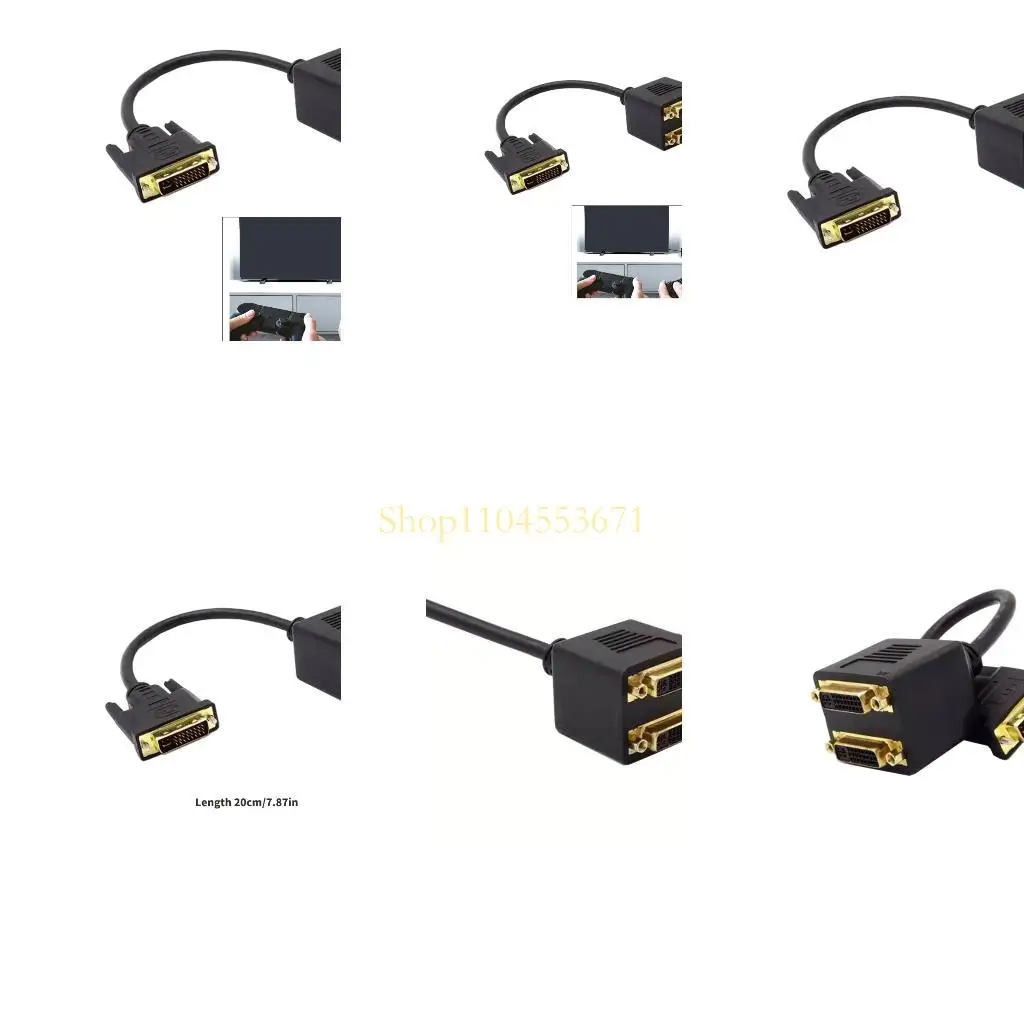 Best Seller DVI 24+5 Splitter Adapter 1 Input 2 Output Provides Clear 1080P Video On Double Screens Easy Installation Plugs and