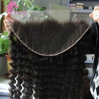 12-22 Inch 13x6 Deep Wave Human Hair Lace Frontal Ear To Ear Lace Part Natural Color Brazilian Virgin Hair Pre Plucked Full End