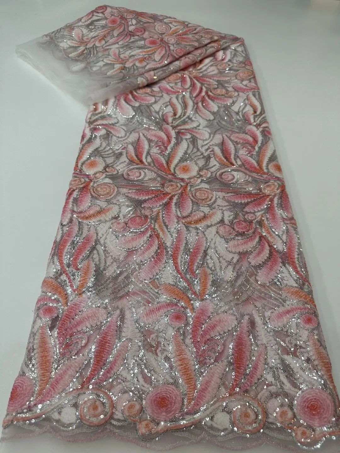 African Lace Fabric 2026 Sequins Beaded Embroidery Groom Nigerian Bridal High Quality French Tulle Lace Fabric For Wedding Party