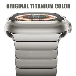 Titanium color Stainless Steel Strap For Apple Watch Band Ultra2 49mm 45mm 44mm 42mm 41mm 40mm Link Bracelet IWatch 9 8 7 6 SE 5
