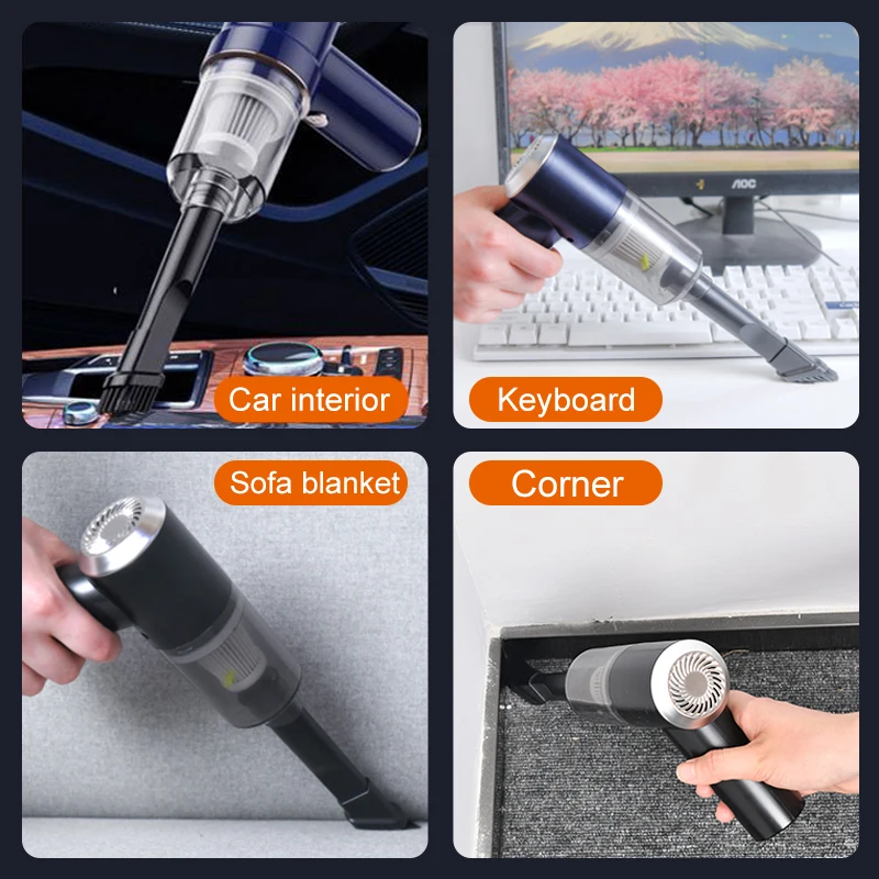 80000Pa Car Vacuum Cleaner Wireless Duster Handheld Cordless Vacuum Cleaning Machine for Home Appliance Office Car Accessries