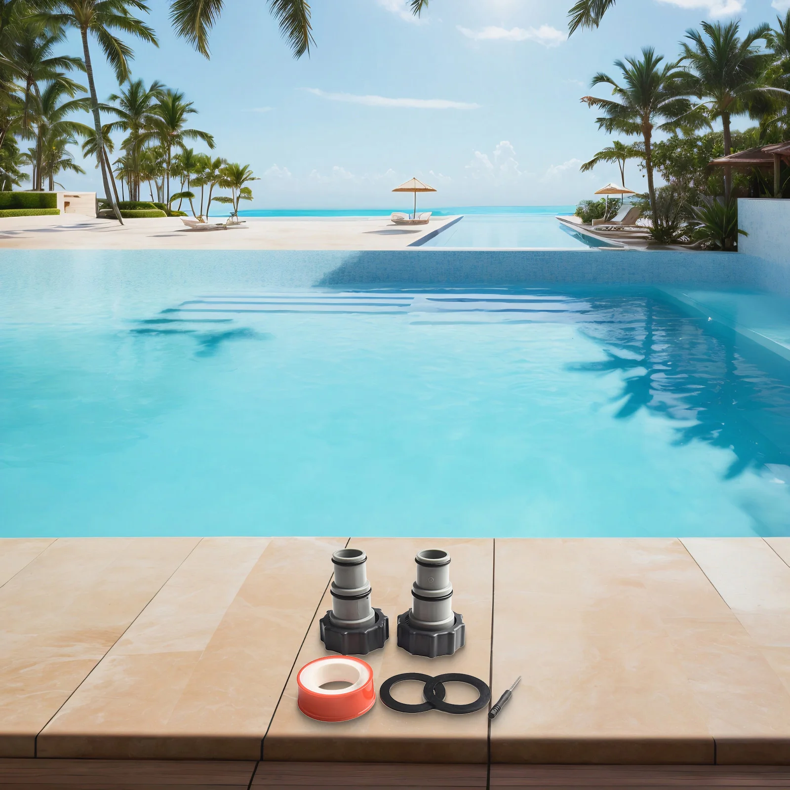 Threaded Adapter For Intex Filtration Pump Interface 1 25 To 1 5 Conversion Watertight Connection PVC Material