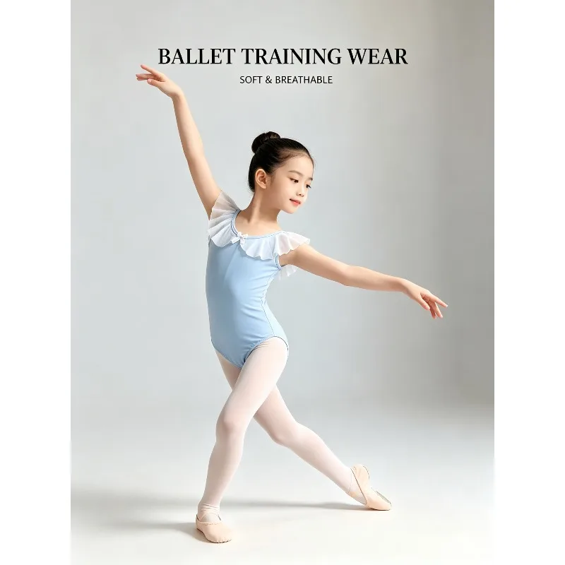 Ballet Leotard Bodysuit Summer Sleeveless Dance Wear Chinese Dance Training Outfit Sweet Stage Costume Stretchy Gymnastics Wear view 3