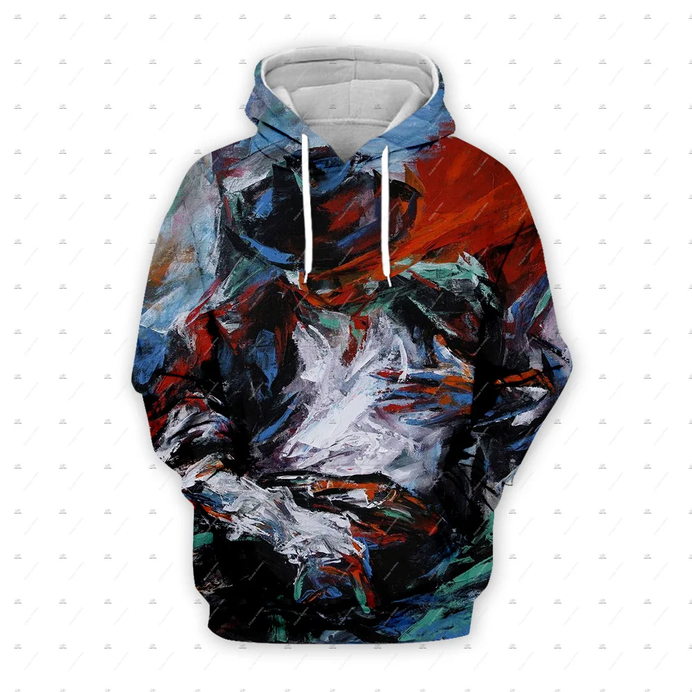 Nova Moda: Moletom Unissex com Capuz Estampado em 3D do Lendário Cantor e Músico Michael Jackson, Estilo Retrô Vintage Q20