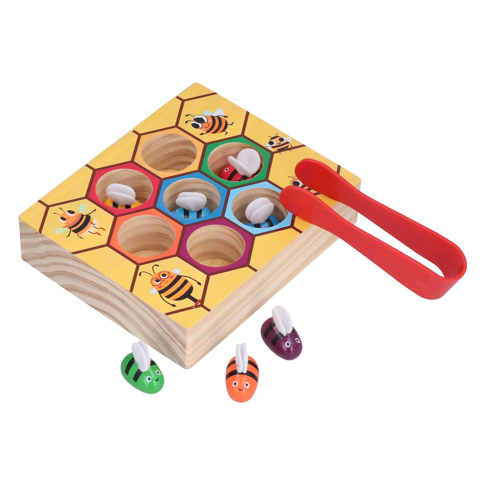 Clamp Bee Matching Game Toys Early Educational Learning Fine Motor Skill Toy for ChildrenClamp Bees