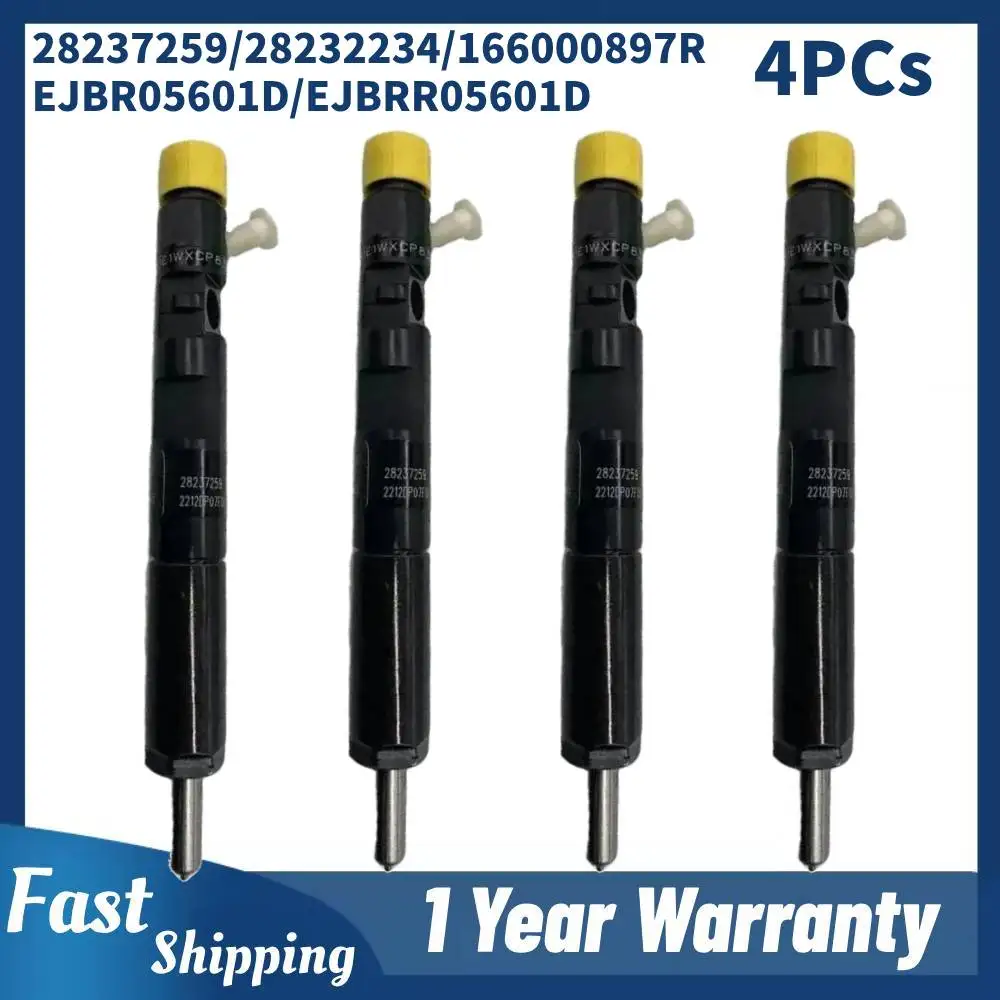 

4X Fuel Injector 28237259 166000897R EJBR05601D EJBRR05601D 28232234 For Nissan Dacia Renault 1.5 DCI