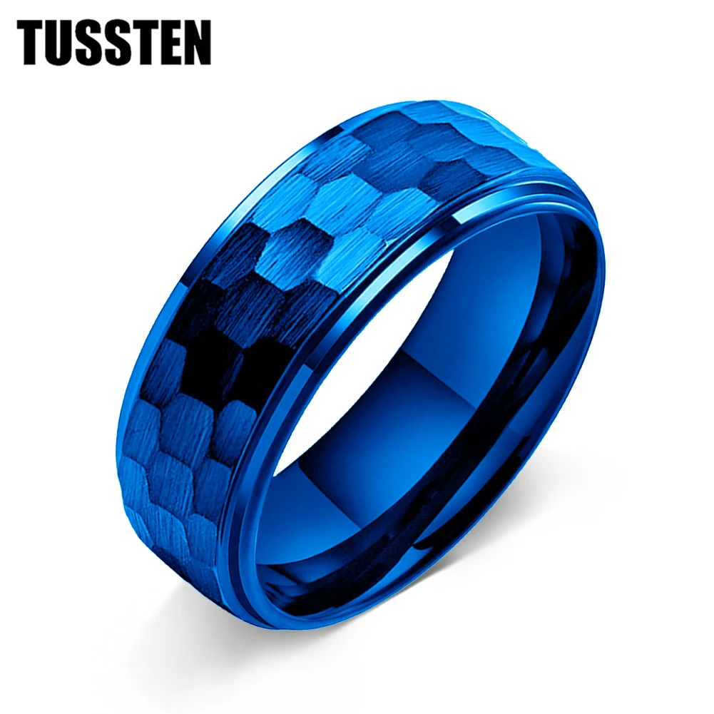 

TUSSTEN 6/8 мм мужское и женское кольцо-молоток, стильное вольфрамовое обручальное кольцо, ступенчатая отделка, отличное качество изготовления, удобная посадка