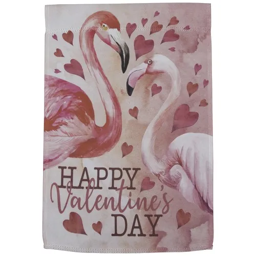 Northlight Happy Valentine's Day Flamingo Heart Outdoor Garden Flag 12.5