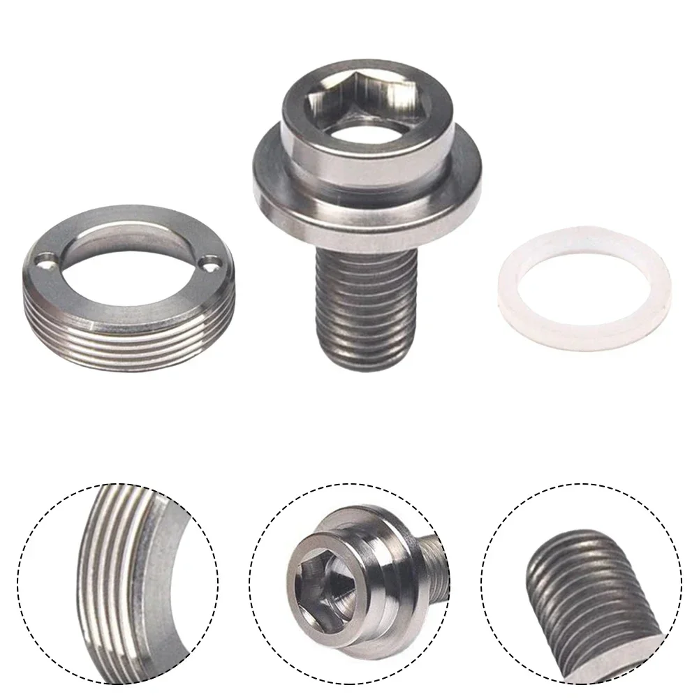 POTEAX 1Pc Titanium Bike Bicycle Bottom Brackets Screw Hex With Dust Cover M8X15 CNC Machining Bicycle Parts