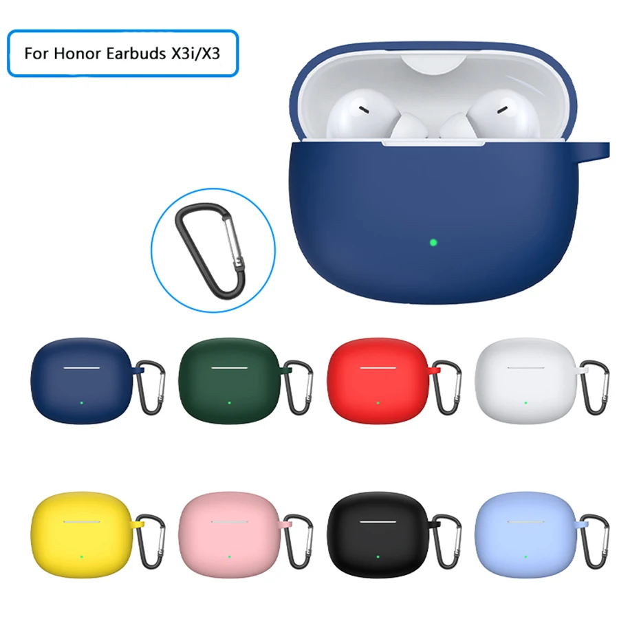 Soft Silicone Cover For Huawei Honor Choice Earbuds X3i 3i X3 Lite Case With Hook Antifall Protective Sleeve Accessories