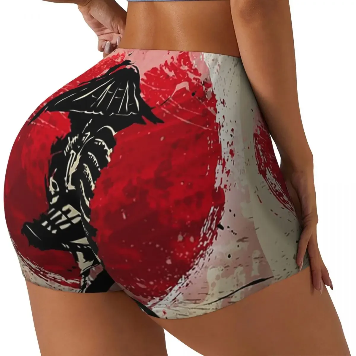 Custom Japanese Art Samurai Fighter Bushido Women Gym Workout Running Shorts Athletic Volleyball Biker Yoga Shorts