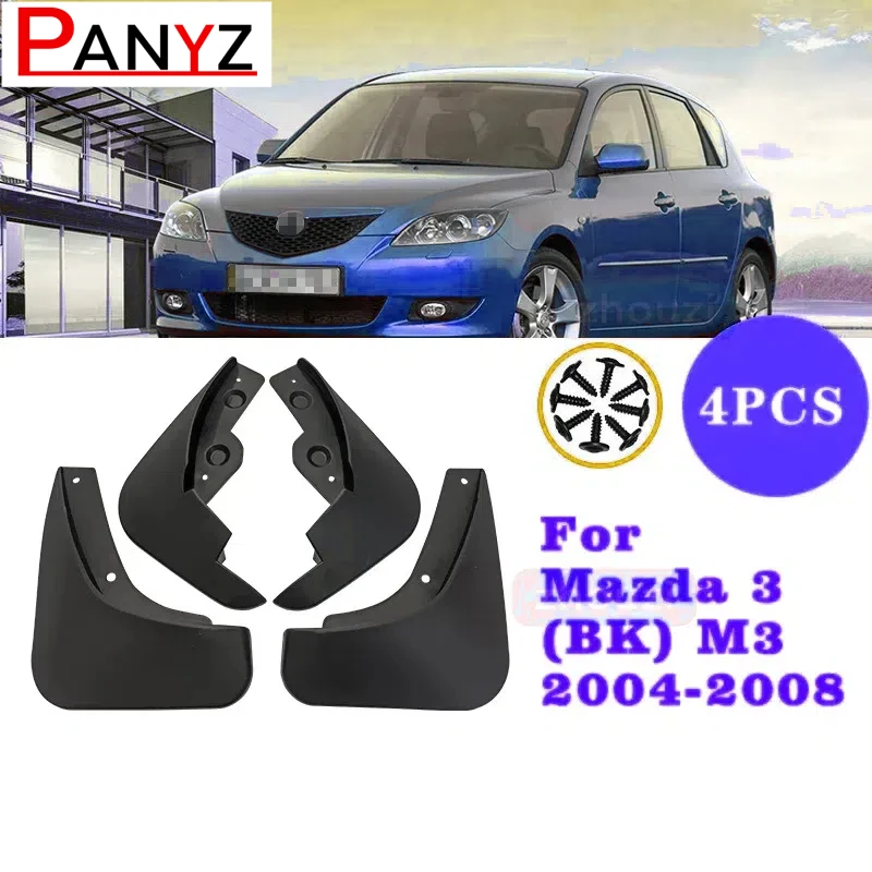 Set Car Mud Flaps For Mazda 3 (BK) Hatch Hatchback M3 2004-2008 Mudflaps Splash Guards Mud Flap Mudguards Fender 2005 2006 2007