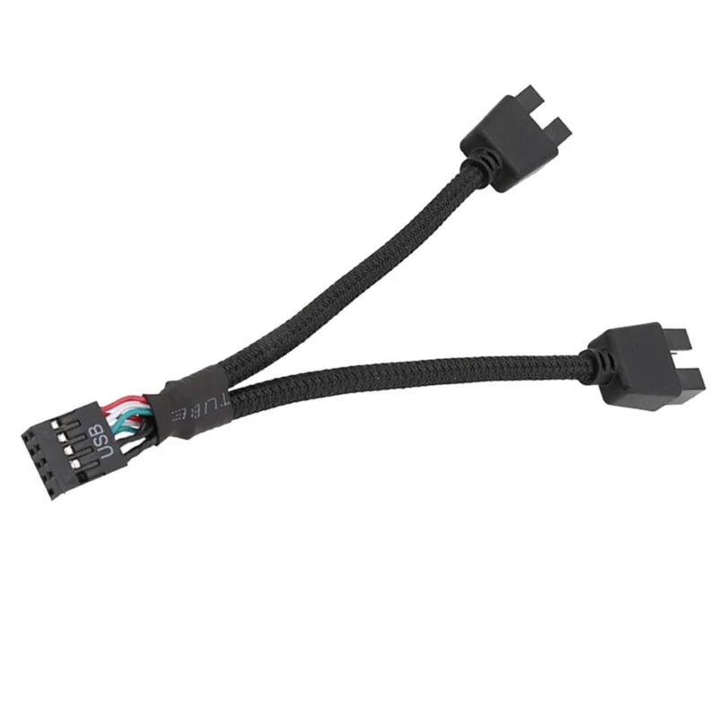 

1 шт. USB-удлинительный кабель для материнской платы компьютера, 9-контактный, 1 гнездо на 2 штекера, Y-разветвитель, аудио HD-удлинитель для ПК, сделай сам, YDH