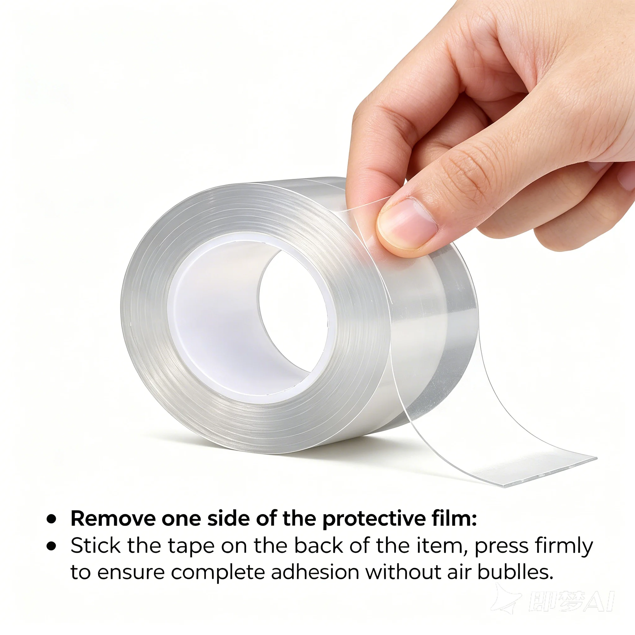 Nano traceless clear double-sided tape, washable reusable with strong adhesion, wall desktop fixing, multi-scene wide use view 4