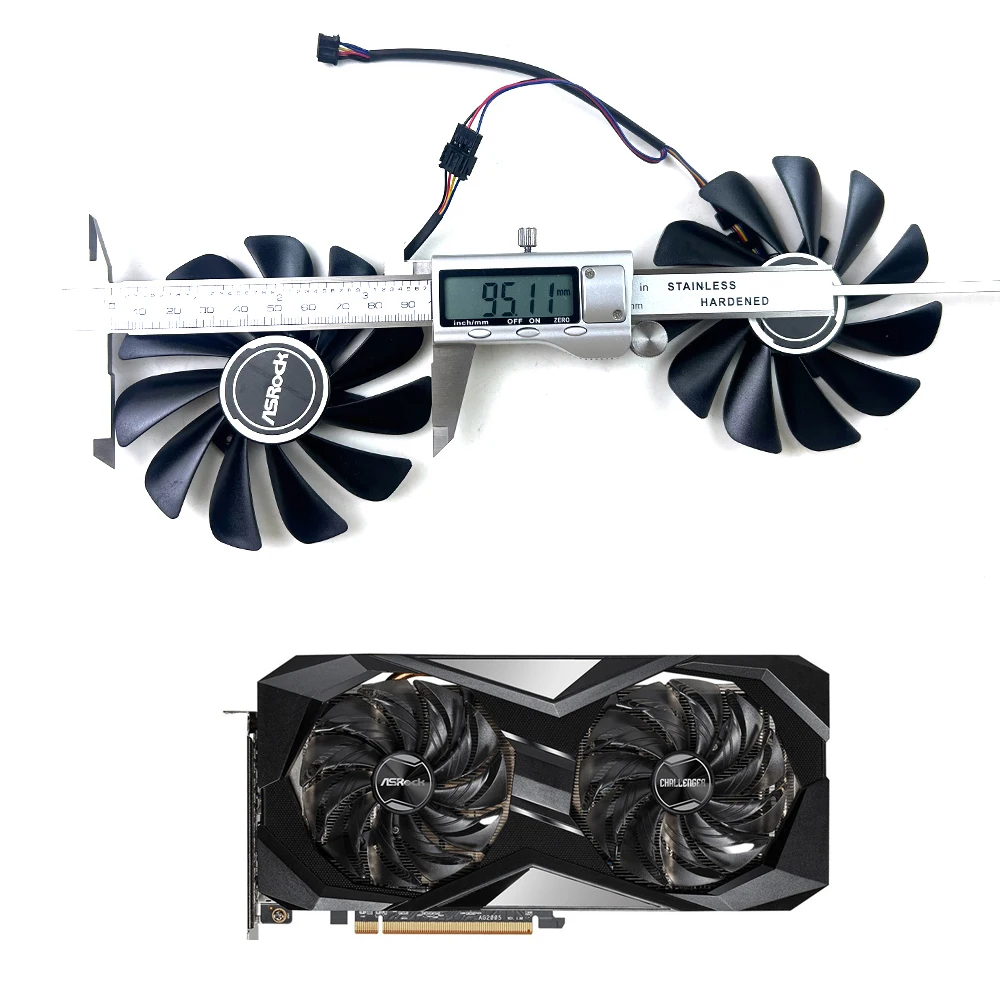 Bricolage ventilateur Coling 95mm 4pin RX6600 6700 XT ventilateur GPU pour ASRock Radeon RX6600 6700XT Arc B580 Challenger RX 7600 CL ventilateurs