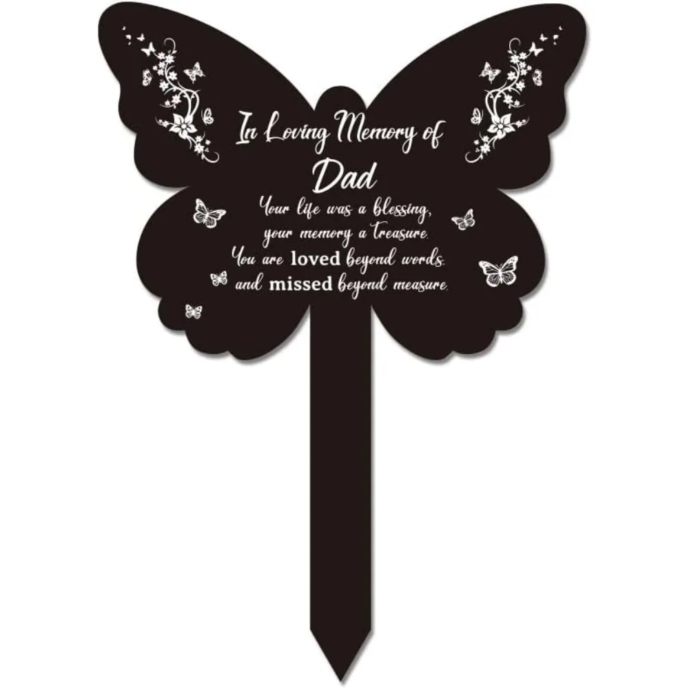 Memorial Remembrance Plaque Stake Acrylic Plaque Memorial Commemoratory Sign Garden Remembrance Decoration for Dad's Funeral