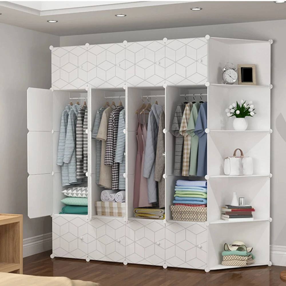 

Wardrobe Furniture Storage Dustproof Simple Combination Bold Load-Bearing Rod Upgrade Handle Large Capacity Door Lock