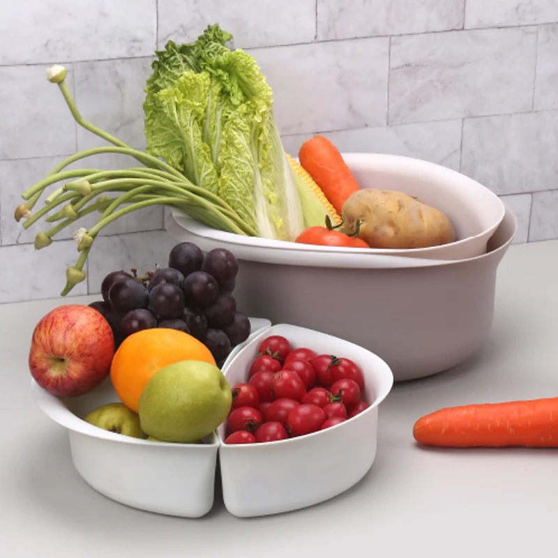 Creative grid hotpot vegetable fruit platter multi-layer drain basket hollowed out fruit basket vegetable washing basket