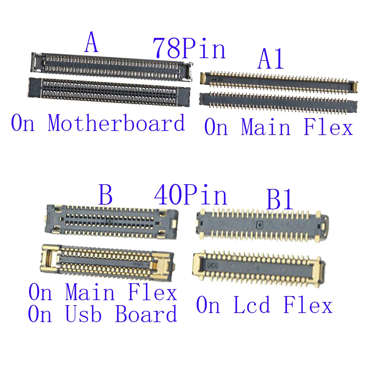 

10-100Pcs Lcd Display Screen Usb Charging FPC Connector Plug For Samsung Galaxy A41 A415F A715 A71 A516 A51 A515 4G 5G 78 40 Pin