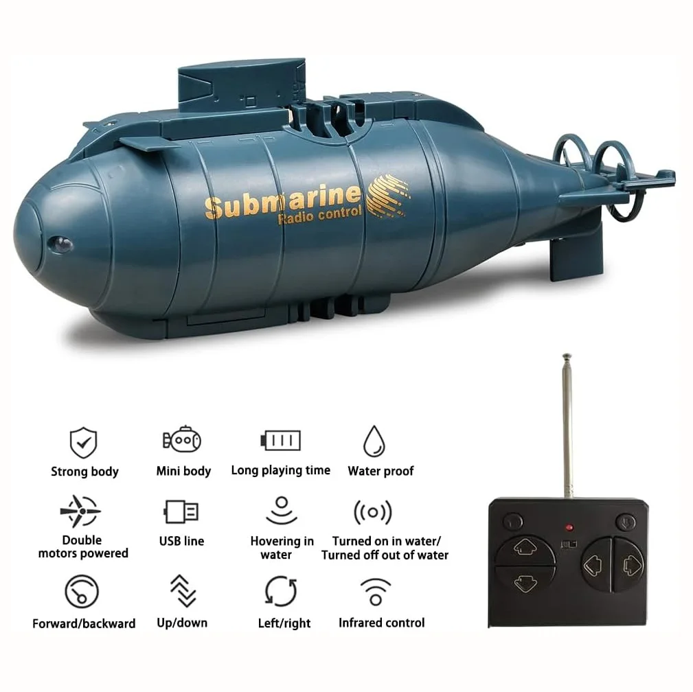 2.4G Mini Remote Control Submarine Boat Nuclear Submarine RC Race Boat 6CH High Speed Waterproof Diving in Pools Lake Gifts Boys