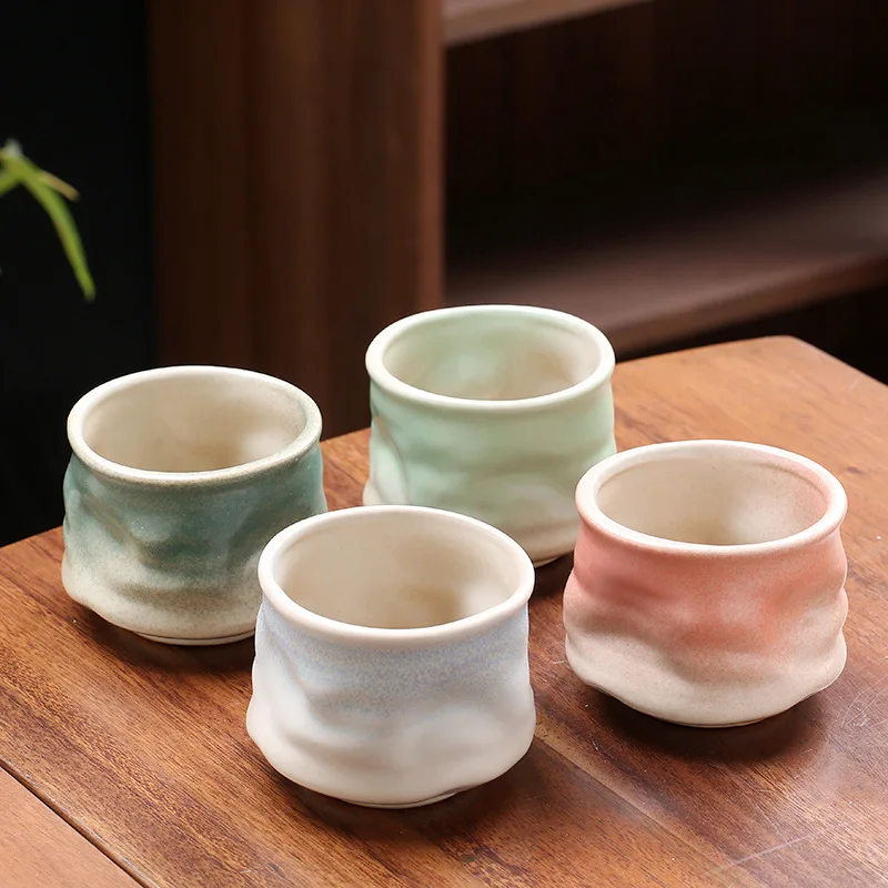Coarse pottery kiln shaped coffee cup cross-border hot sale creative hand-squeezed ceramic cup retro household water office