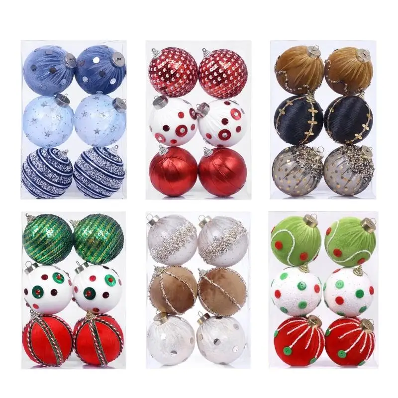 

G6KF 1 Box Lightweight Plush Christmas Ornaments 8cm Holiday Party Decoration Craft