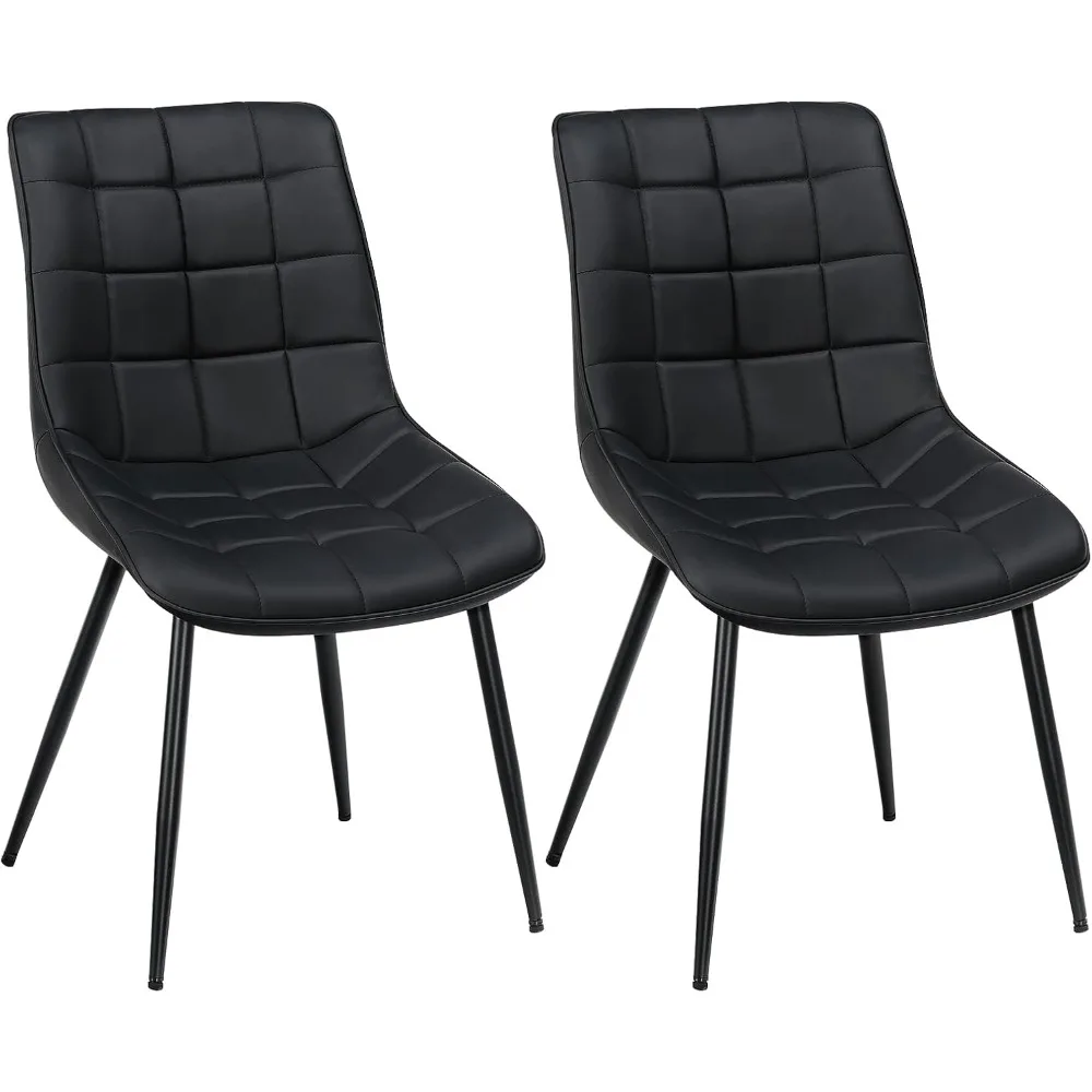 طقم كراسي طعام HOOBRO مكون من قطعتين، كراسي غرفة طعام منجدة، كراسي مطبخ حديثة من الجلد الصناعي لغرفة المعيشة، غرفة الطعام، #1