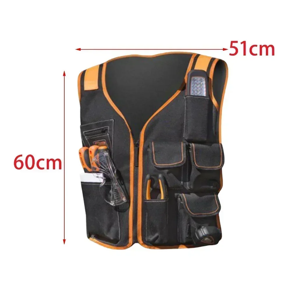 2024 Tool Carpenters Electricians Men Waist Bag Vest High Quality Oxford Cloth Tool Vest Work Vest with Adjustable Straps