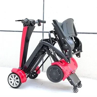 

Auto-folding Seniors Scooter 4 Wheel Power Scooter Handicap Foldable Lightweight Mobility Electric Scooter for Elderly Foldable