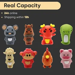 Chinese Zodiac usb flash drive disk animal green snake/chicken/rabbit/horse/monkey memory stick pendrive Pen drive 8GB 16GB 32GB