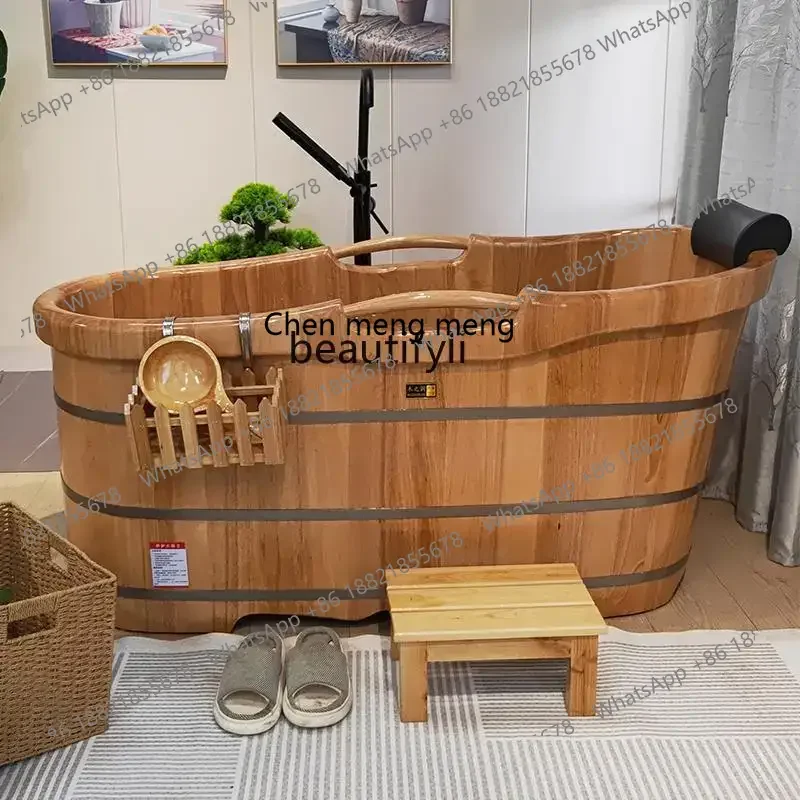 

ss1001 Oak bath wooden bucket bath bucket wooden bathtub family hotel beauty salon homestay bathtub bath bucket