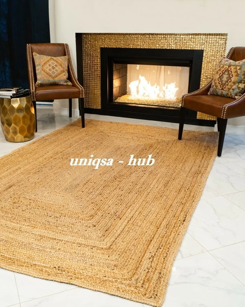 Jute Rug Rectangle Carpet for Living Room Floor Mat In The Room 2x4 Feet Runner Rug Braided Style Reversible Floor Mat Carpet