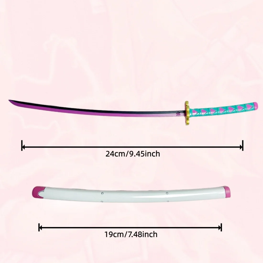 Épée Katana en métal Kanroji Mitsuri, 9.4 pouces, couteau Ninja Original samouraï Katana sabre, accessoires de Cosplay, jouet accessoire
