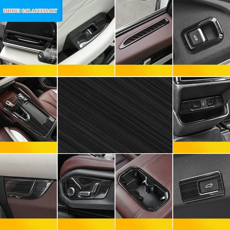 For Geely Monjaro Xingyue L 2022 2023 Car Drawing Black Stainless Steel Interior Mouldings Gear Panel Cover Trim Accessories