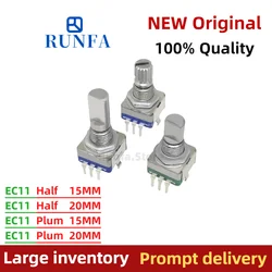 EC11 Rotary encoder 15/20mm Half / Plum Axis switch digital potentiometer 5Pin 20-bit pulse speaker