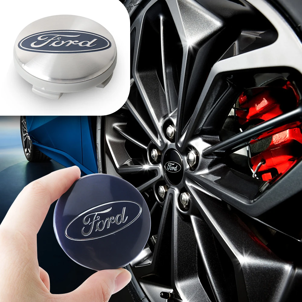 4Pcs/set Car Badge Wheel Center Cover Stickers Hub Caps Decal For Focus Mustang Fiesta Mondeo Kuga Transit Escape ST Line