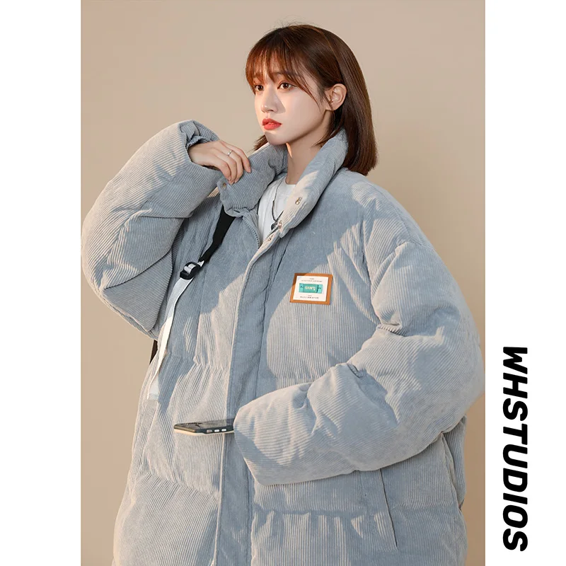 

Мужская утепленная вельветовая хлопковая куртка: зимняя теплая верхняя одежда свободного кроя, повседневная, модная, молодежная, трендовая